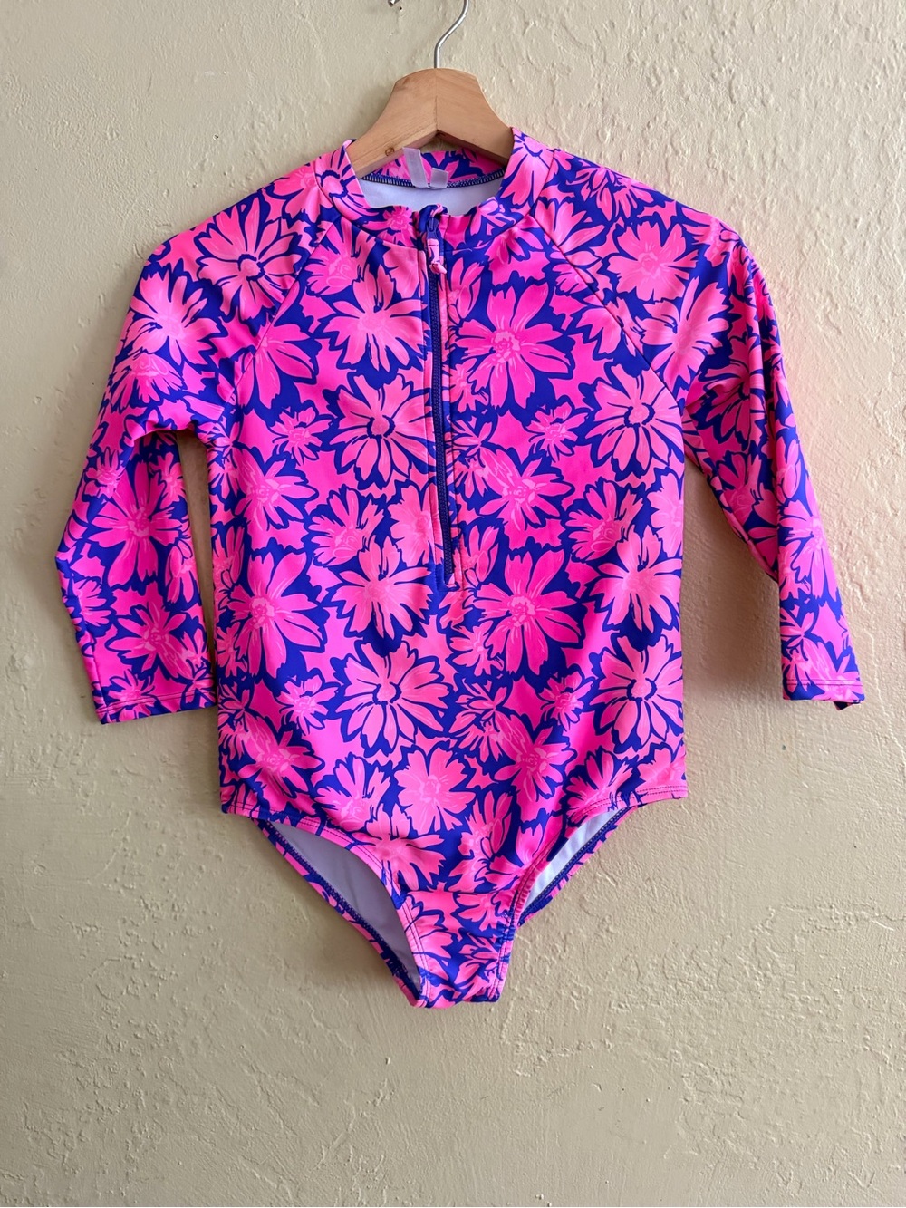 Limited Too Pink & Purple Floral Long-Sleeve Rashguard
